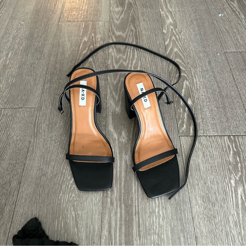 Black nakd heels sandals size eu 38 womens 7.5